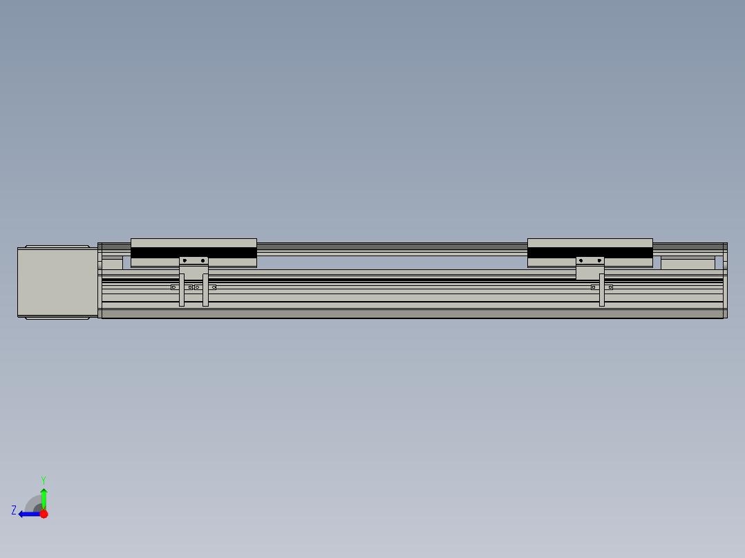 直线模组LHB17-L40-S450-R(B)设计图纸右视图