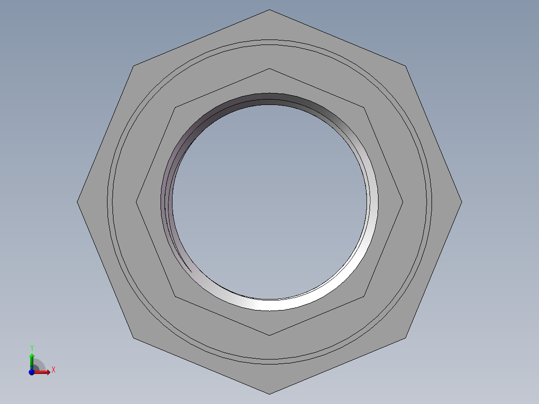 活接-等径内丝直通 DN25前视图