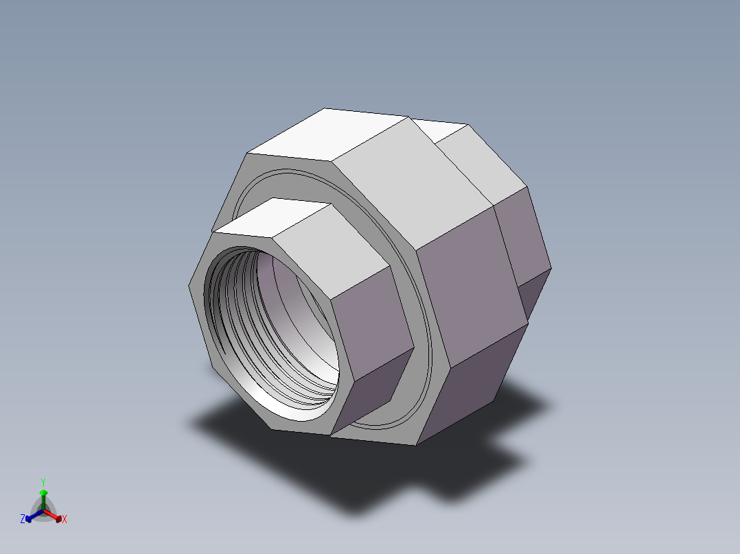 活接-等径内丝直通 DN25正等轴测图