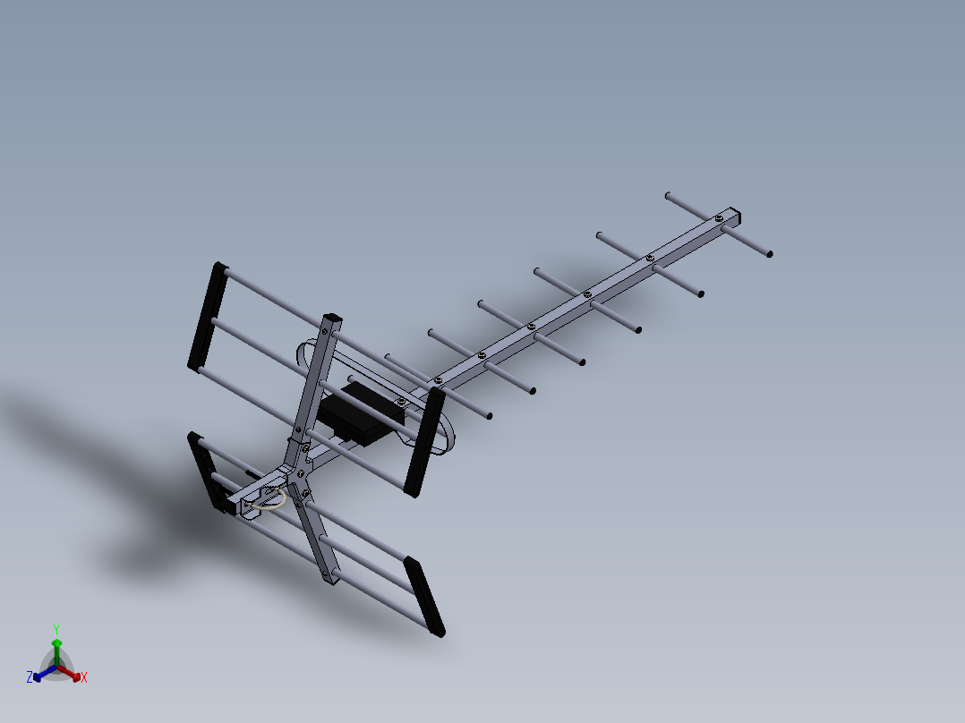 高清电视天线正等轴测图