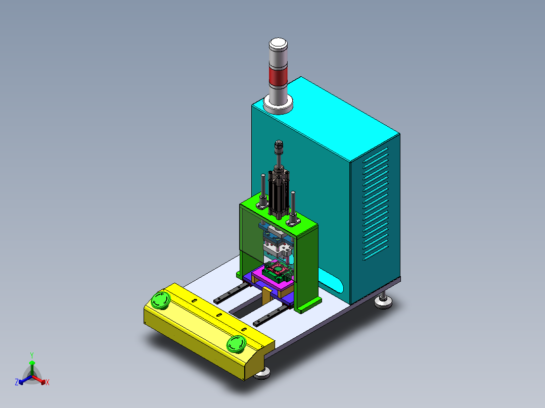 电子产品热熔机正等轴测图