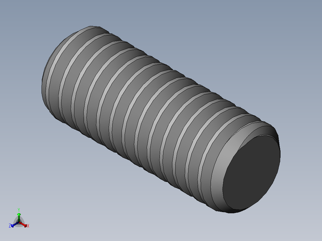 DIN 913-ISO 4026 固定螺钉-M4 L=10.SLDPRT正等轴测图