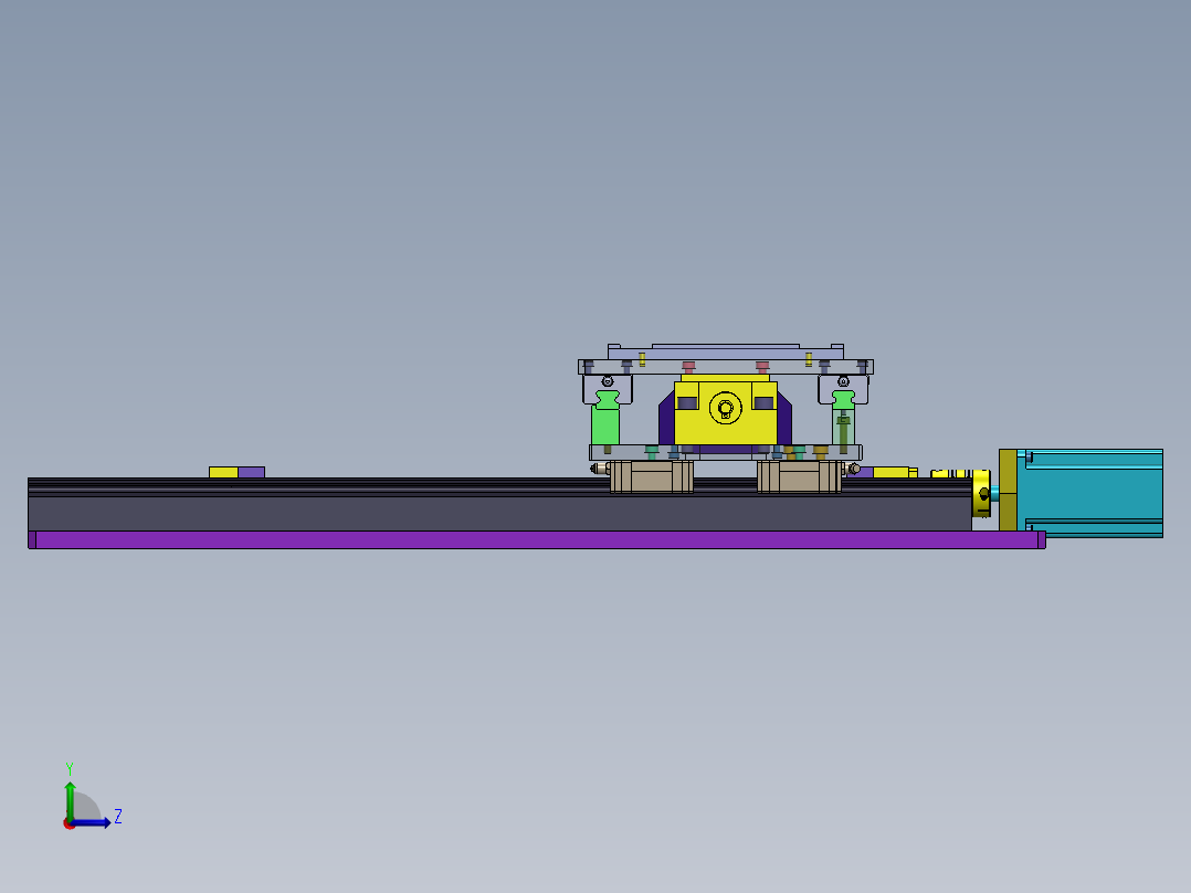 高精度X-Y滑台组件左视图