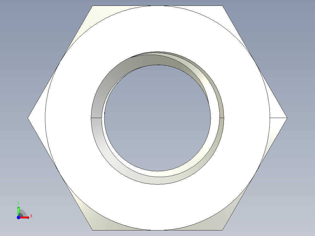 DIN 934 螺母-M10 Nut.STEP前视图