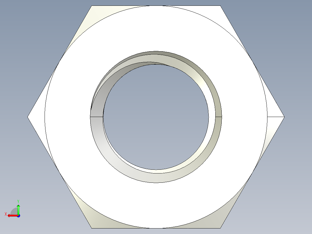 DIN 934 螺母-M10 Nut.STEP后视图
