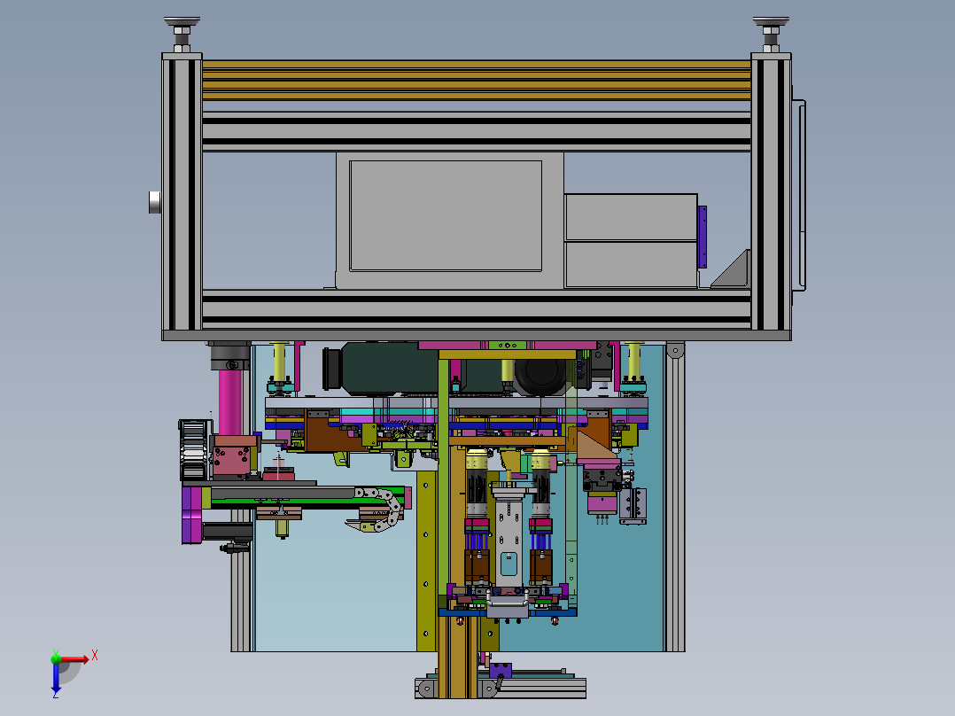 四工位人工上料热铆机sw22可编辑俯视图