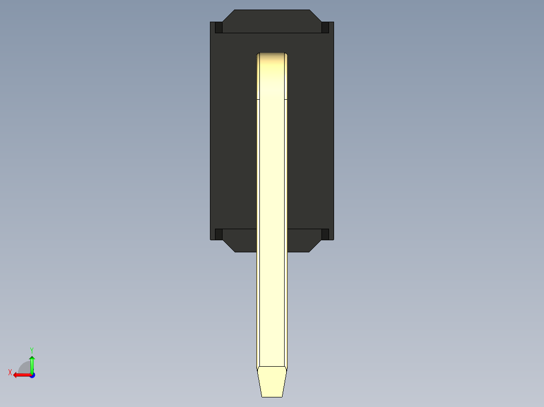 彩色公排针 100mil 2.54mm 系列-DS1022_black_2x01p_100mil_TypeD_rev1.0后视图