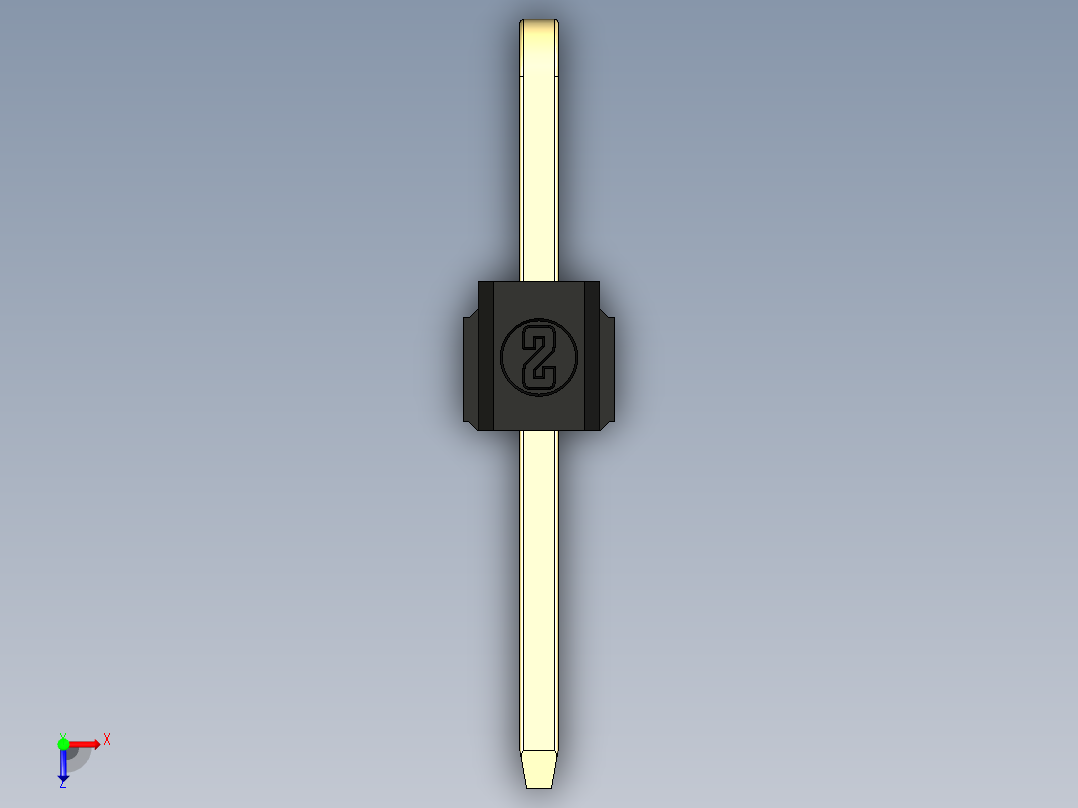 彩色公排针 100mil 2.54mm 系列-DS1022_black_2x01p_100mil_TypeD_rev1.0俯视图