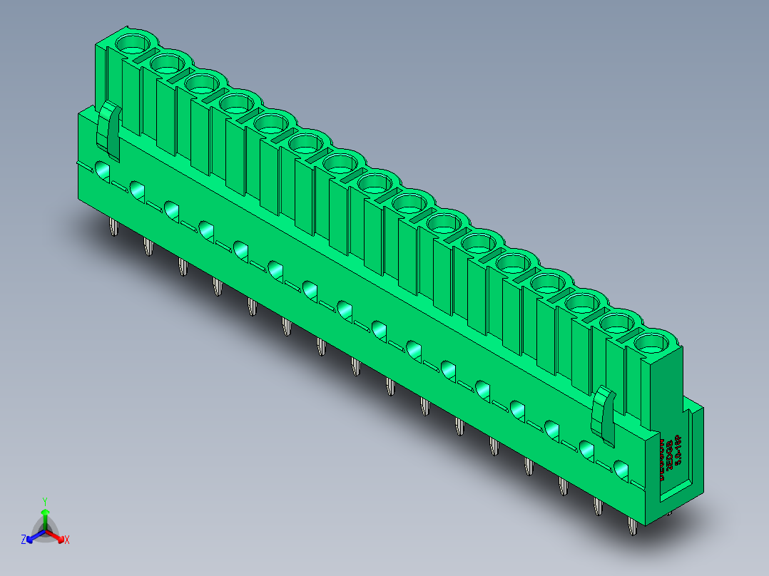 DEGSON 2EDG 系列 5.0mm 可插拔接线端子组-2EDGB-5.0-16P-14-00AH正等轴测图