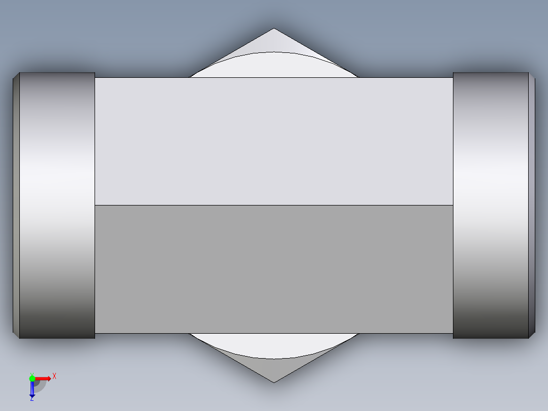 卡套式工业通用硬管接头EO_Assembled_adjustable_standpipe_branch_tee_EVT42LMOMD71俯视图