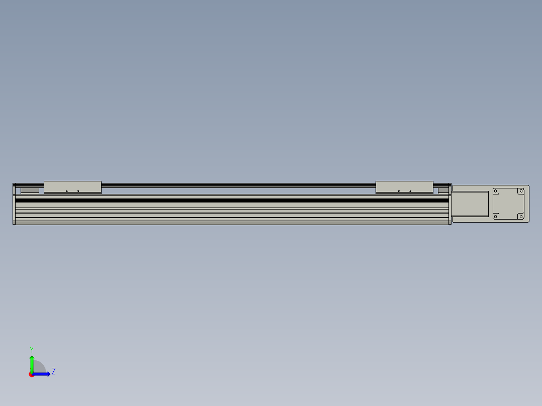 直线模组WG-LHB12-S600-BR设计图纸左视图