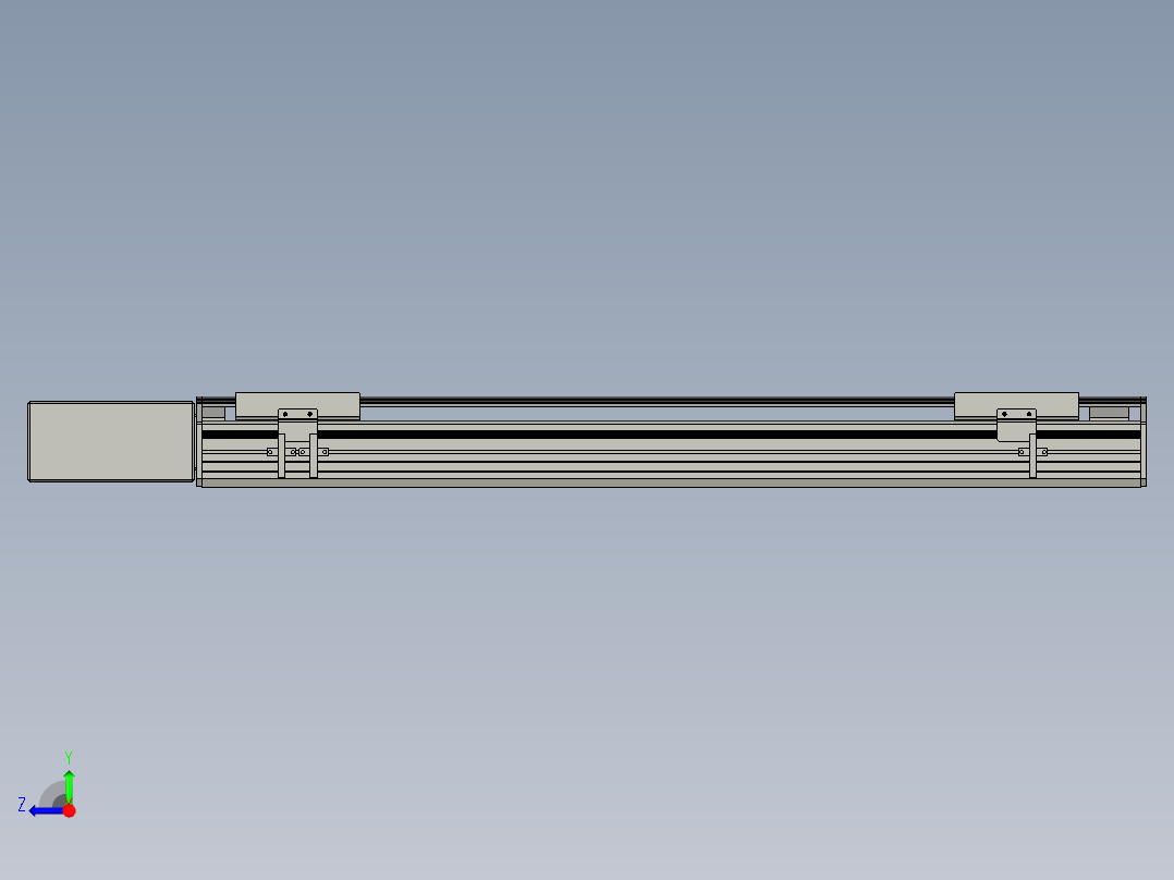 直线模组WG-LHB12-S600-BR设计图纸右视图