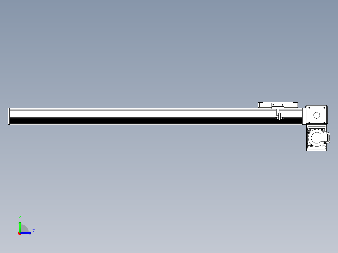 同步带全封闭直线模组TPA-HCB-105D-90-L750-RP-Y-P20-N3左视图