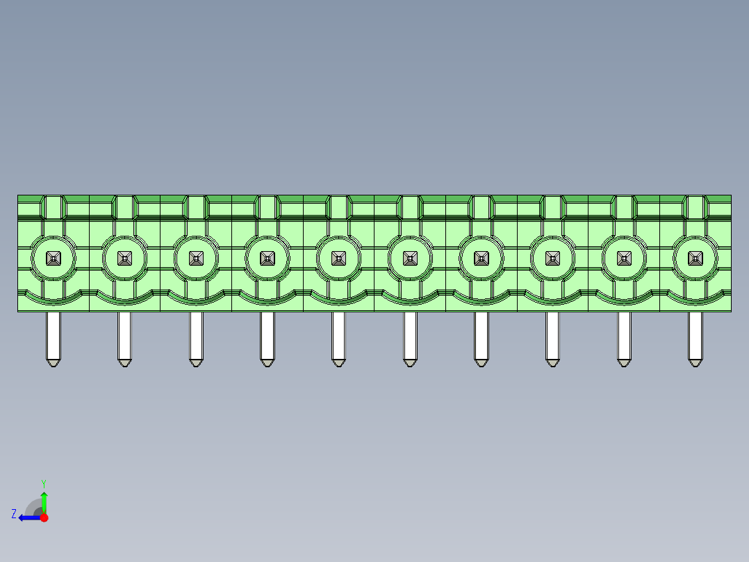 接线端子插件（1P 至 10P）右视图