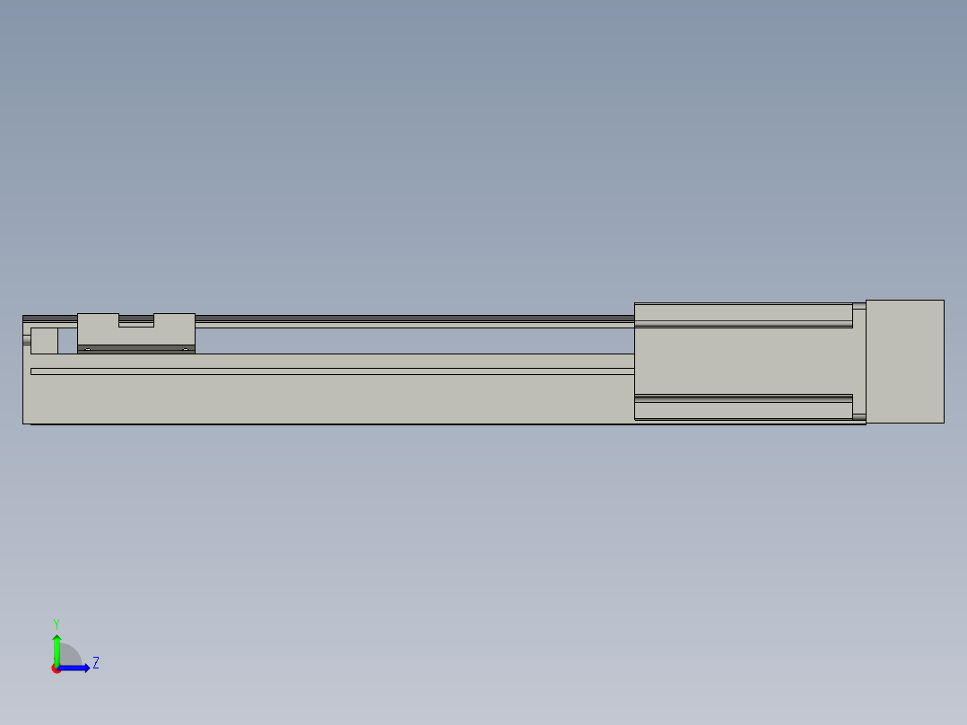 直线模组LHA6-S300-R-200W(16丝杆)设计图纸左视图