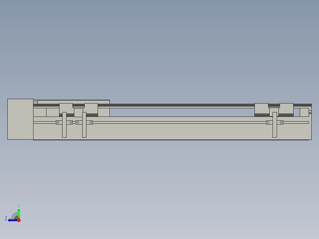 直线模组LHA6-S300-R-200W(16丝杆)设计图纸右视图