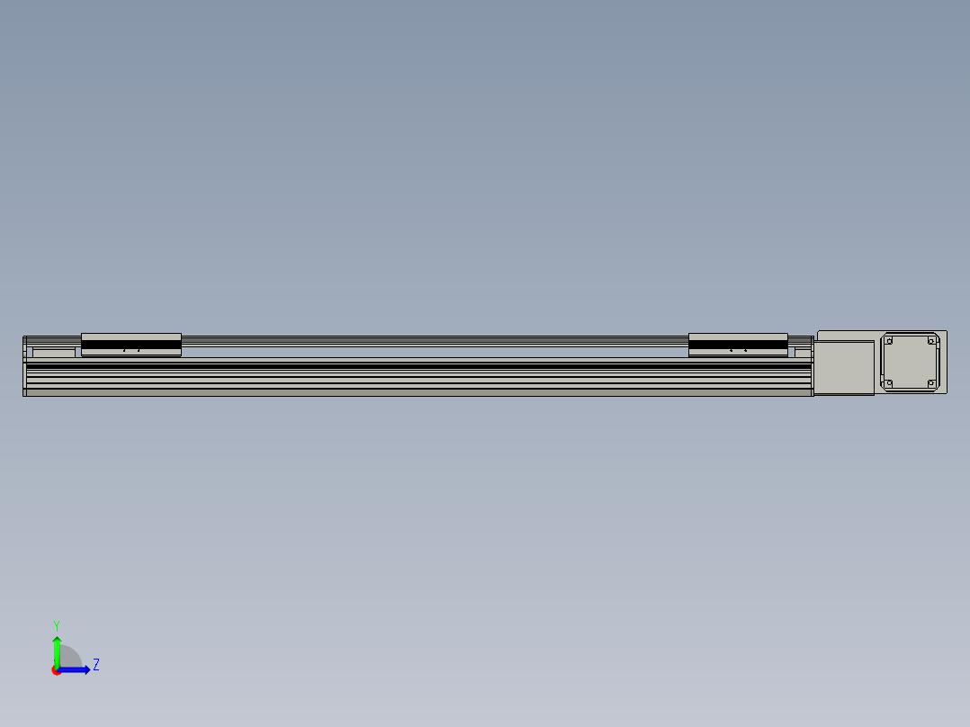 直线模组LHB17-L40-S900-BR设计图纸左视图