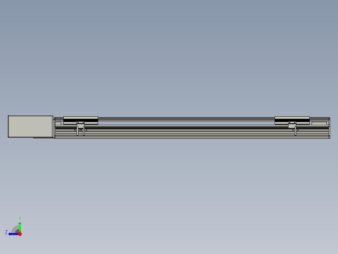 直线模组LHB17-L40-S900-BR设计图纸右视图