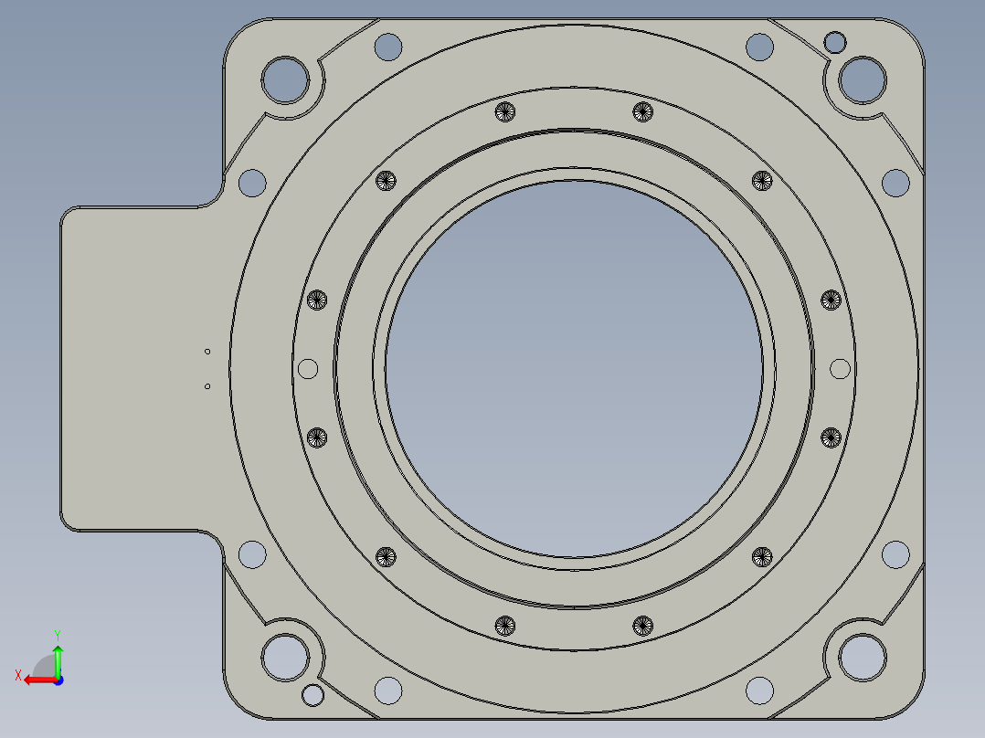 中空旋转平台KFN280-10无齿轮箱后视图