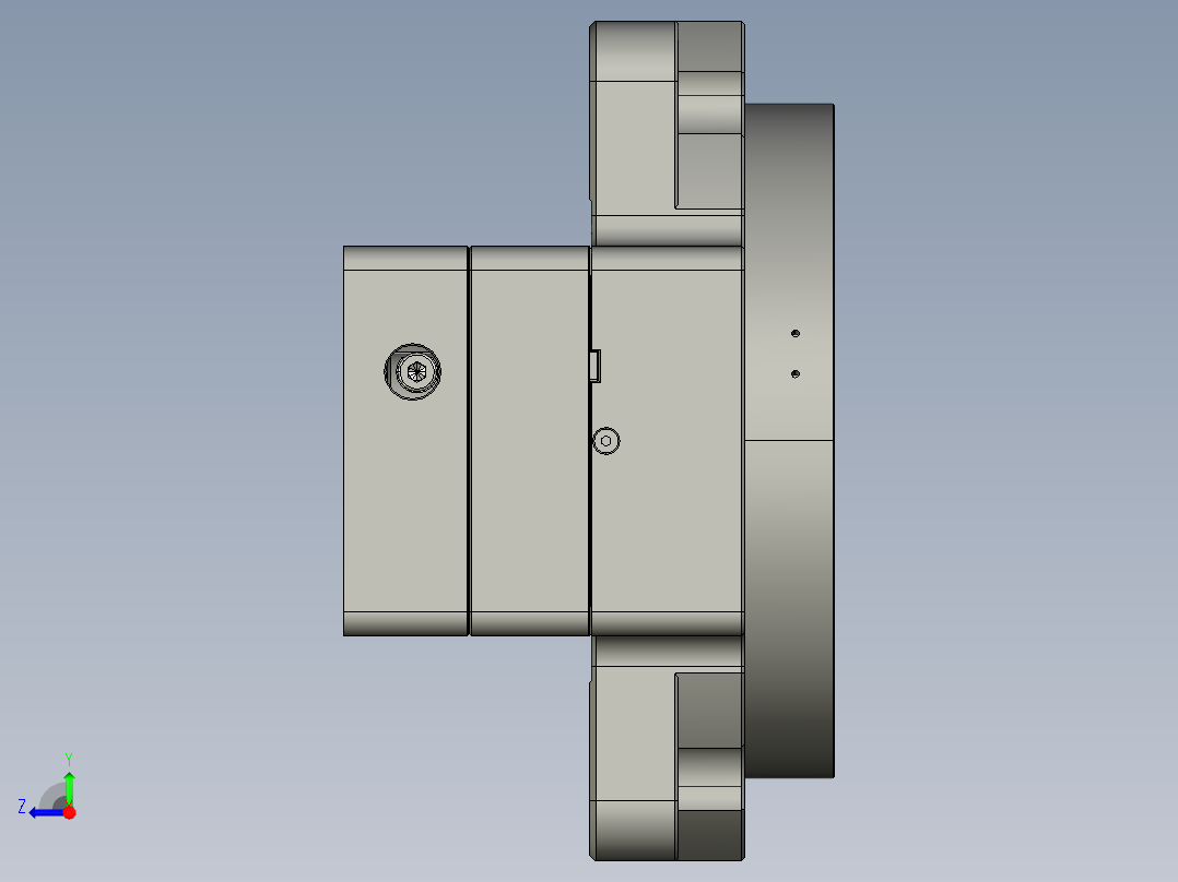 中空旋转平台KFN280-10无齿轮箱右视图