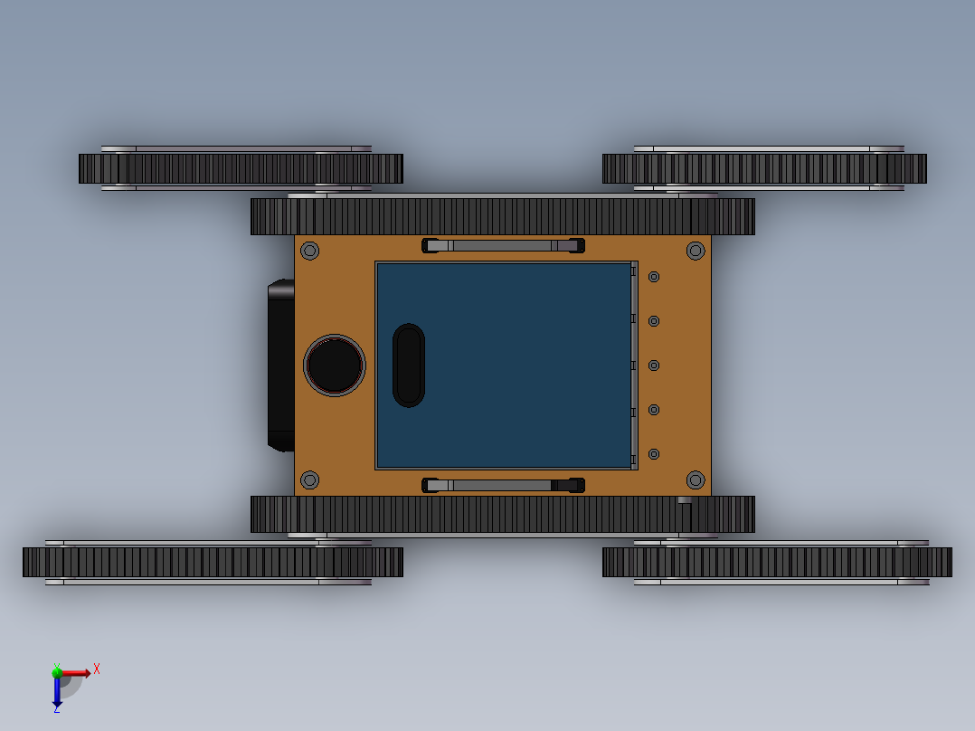 极限地形爬楼梯履带车俯视图