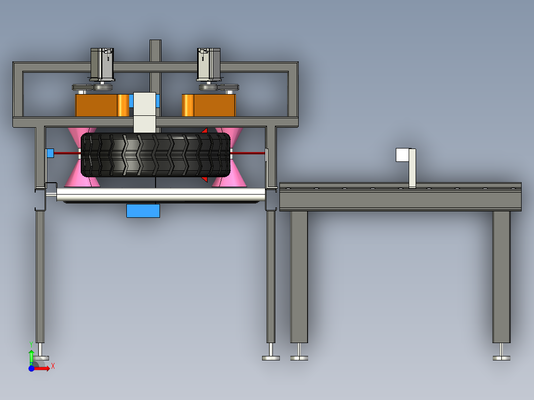 轮胎QC检测线前视图