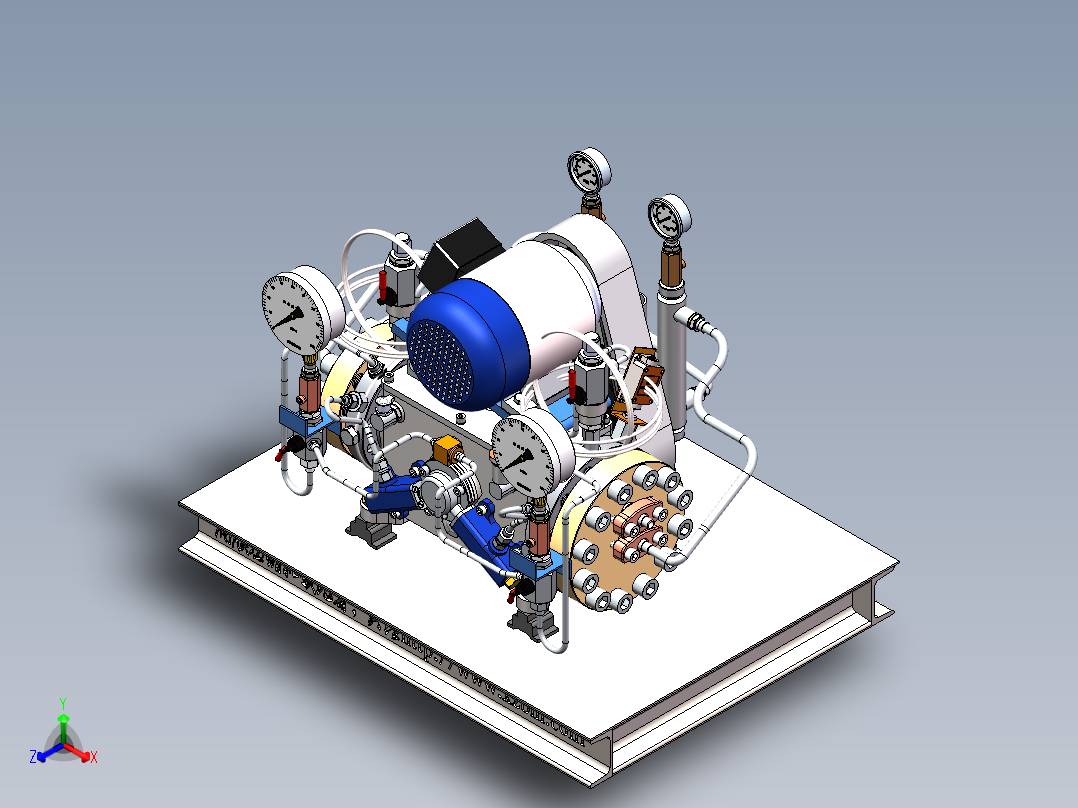 系列隔膜压缩机正等轴测图