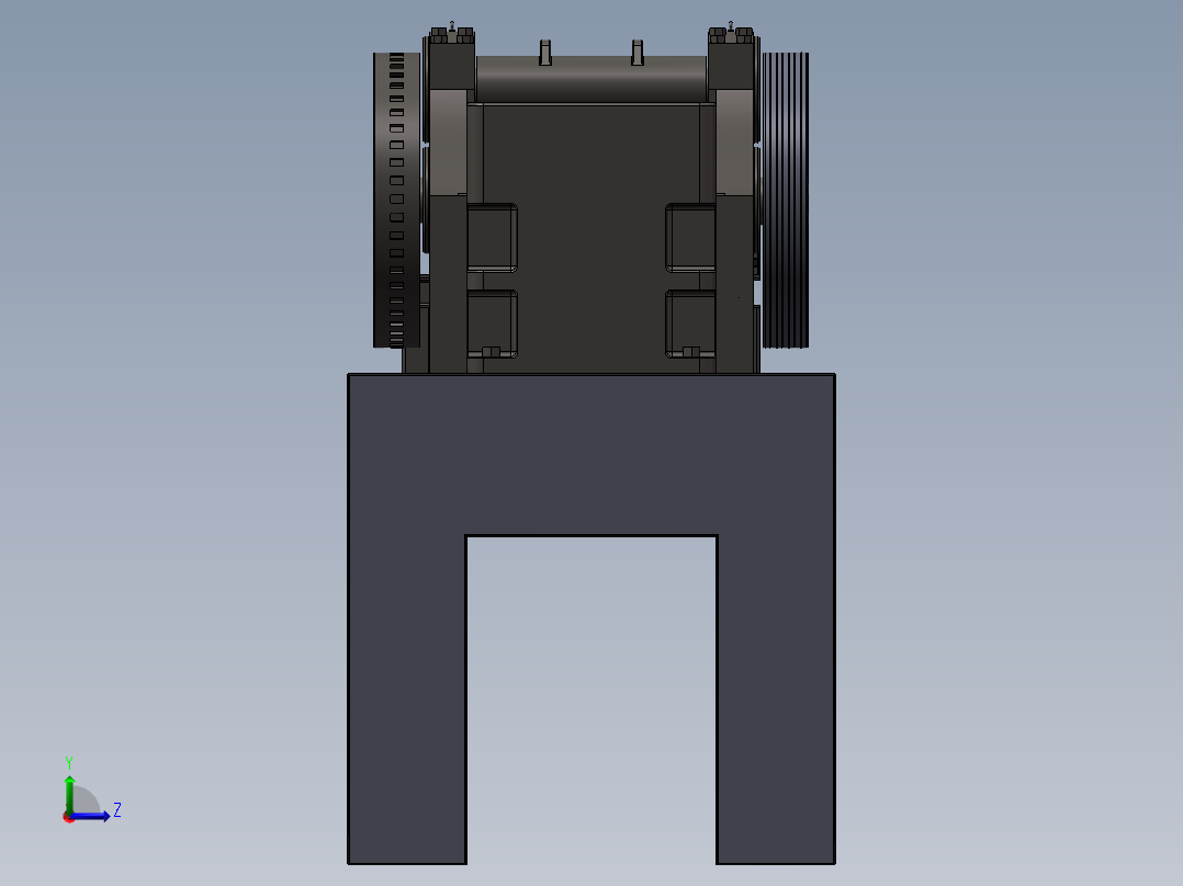 B13-双肘颚式破碎机 3D模型左视图