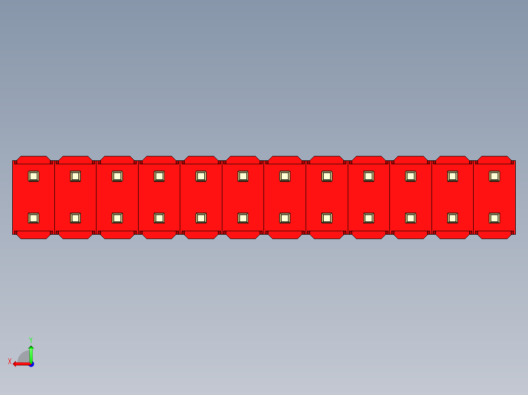 彩色公头100mil（2.54mm）系列-DS1021_red_2x12p_100mil_Type19_rev1.0后视图