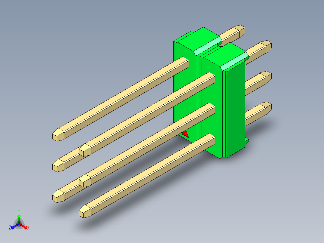 彩色公头100mil（2.54mm）系列-DS1021_green_3x02p_100mil_Type5_rev1.0