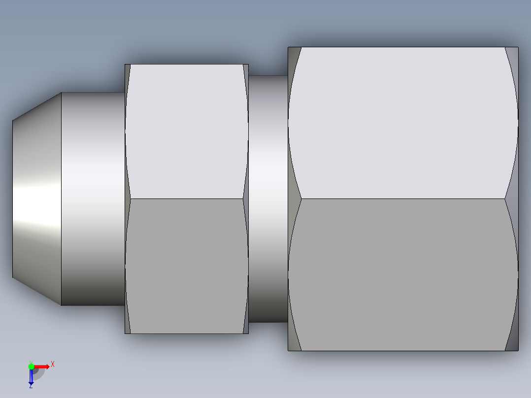 卡套式工业通用硬管接头EO_Weld_connector_AS14ZS71俯视图