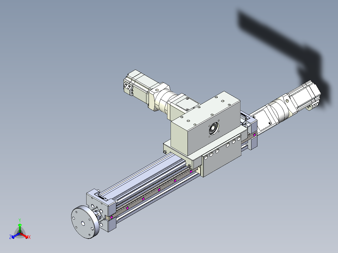 威洛博直线电机模组EB6ZR-L140-S240-LZ575K-Z575K-MS3正等轴测图