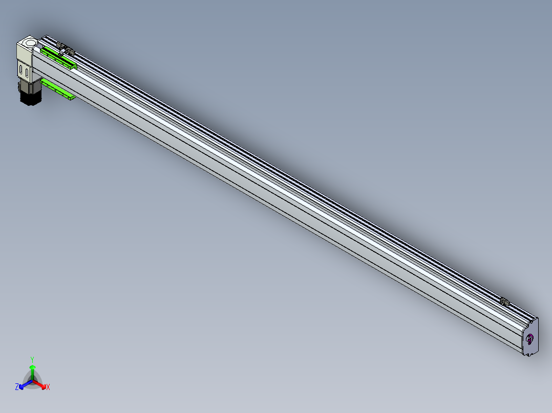 同步带滑台-半封闭B13-L90-S2000-L-P40-D3正等轴测图