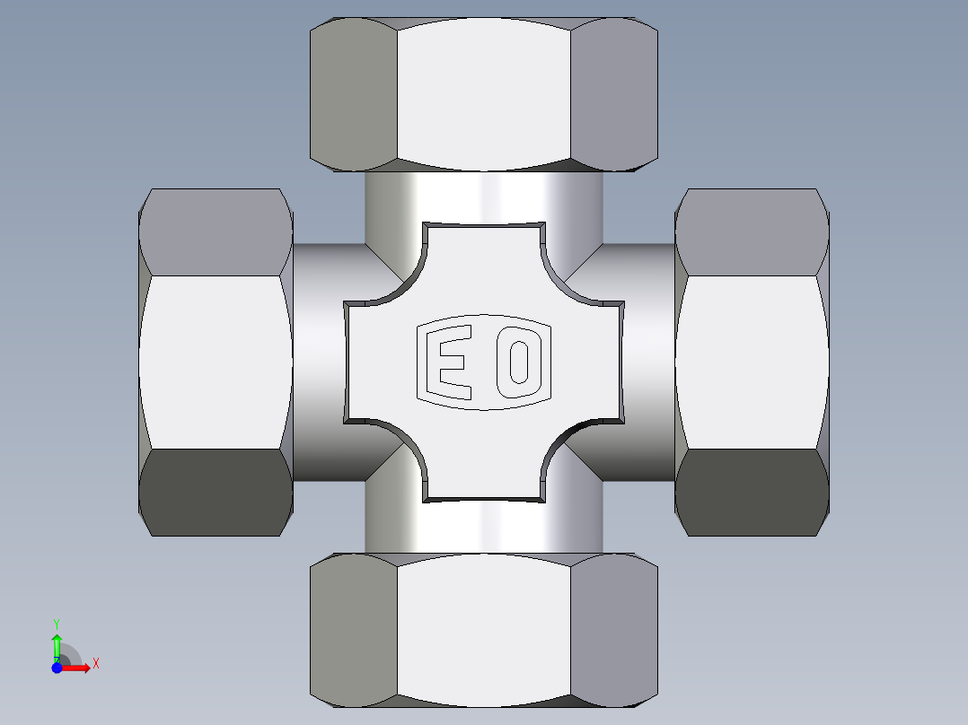 卡套式工业通用硬管接头EO_Union_cross_K28LCF前视图