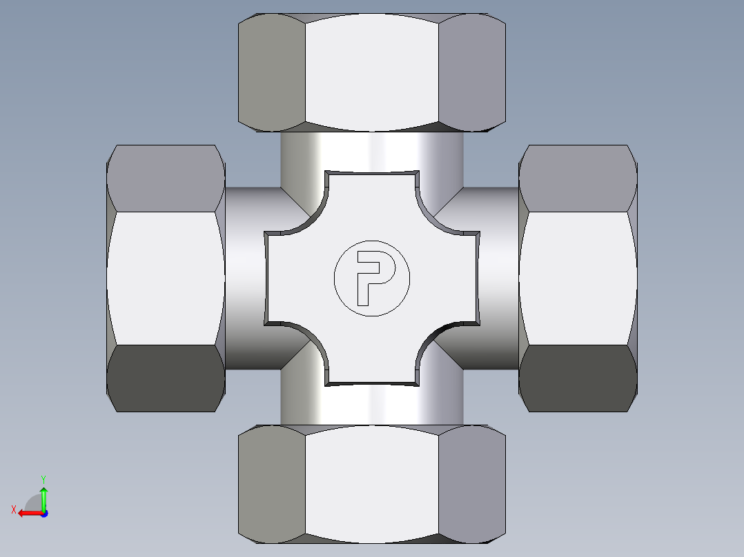 卡套式工业通用硬管接头EO_Union_cross_K28LCF后视图