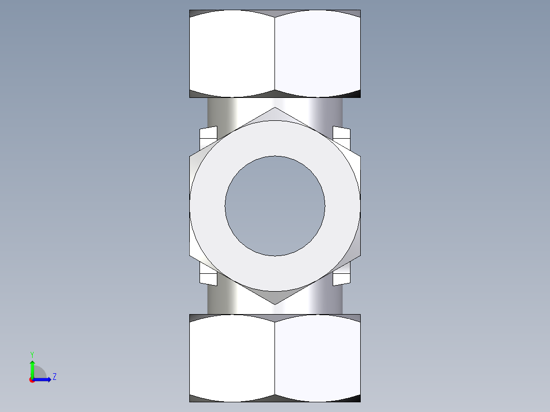 卡套式工业通用硬管接头EO_Union_cross_K28LCF左视图
