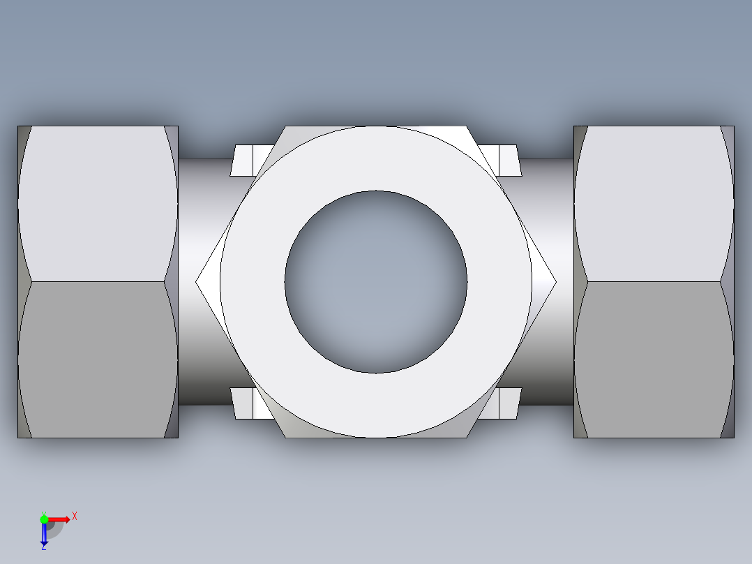 卡套式工业通用硬管接头EO_Union_cross_K28LCF俯视图