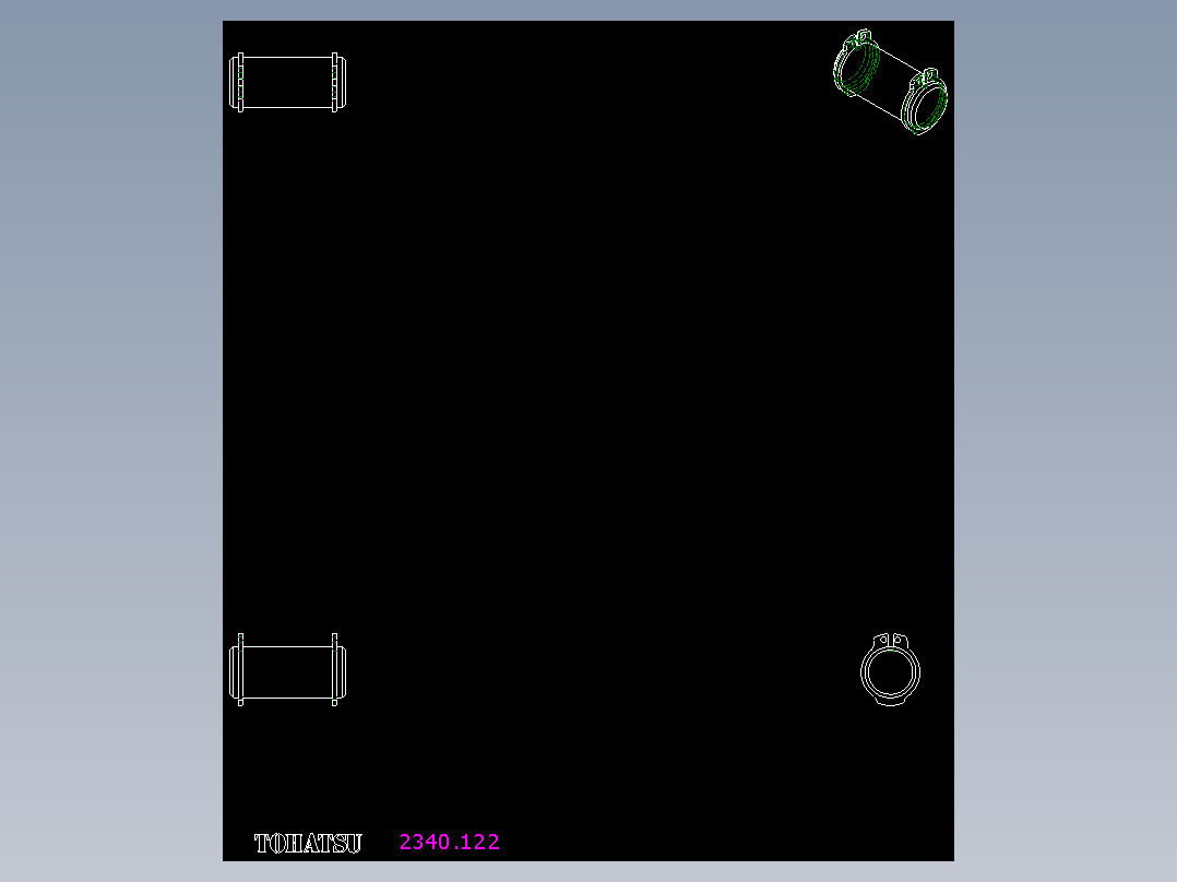 軸心2340-2D多系列多零件图纸模型