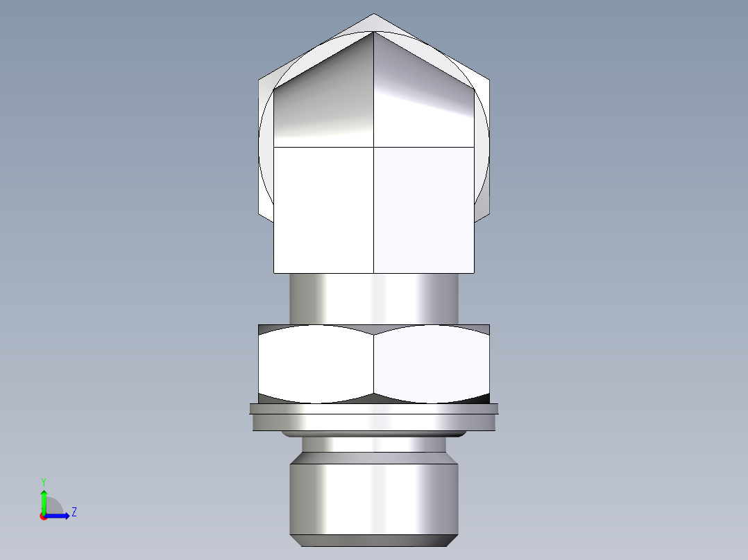 卡套式工业通用硬管接头EO_Adjustable_Locknut_elbow_WEE10ZSMCF左视图