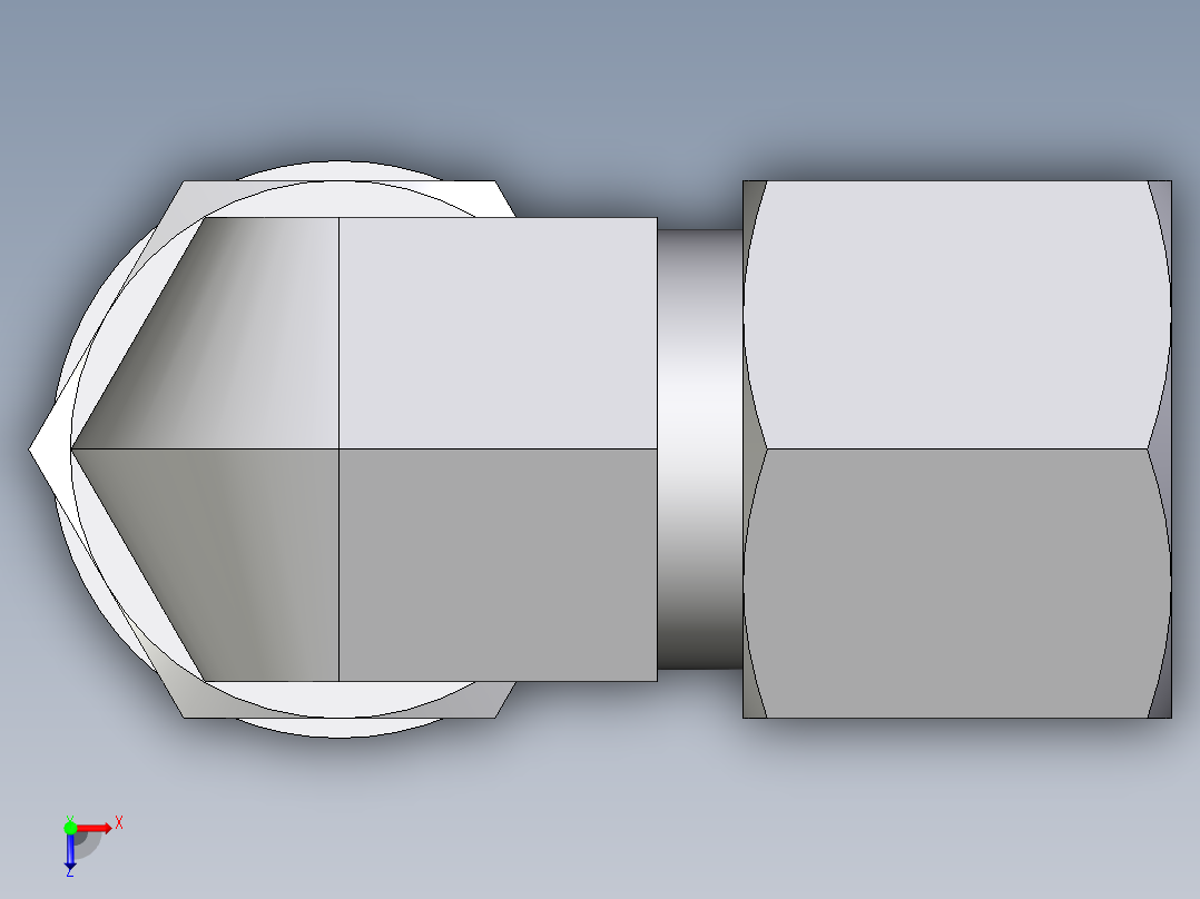 卡套式工业通用硬管接头EO_Adjustable_Locknut_elbow_WEE10ZSMCF俯视图