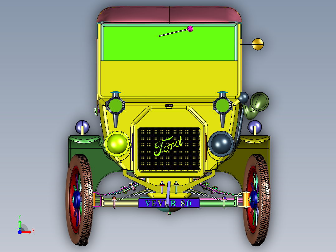 福特敞开老爷车前视图