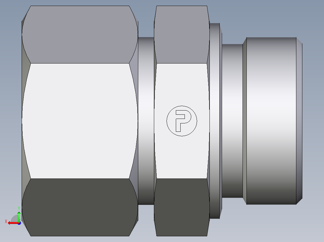 卡套式工业通用硬管接头EO_Male_Stud_connector_GE30SRCF后视图