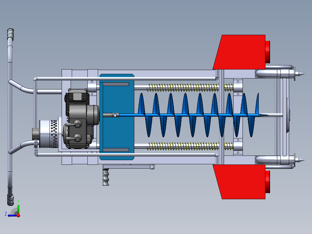 手推地钻右视图