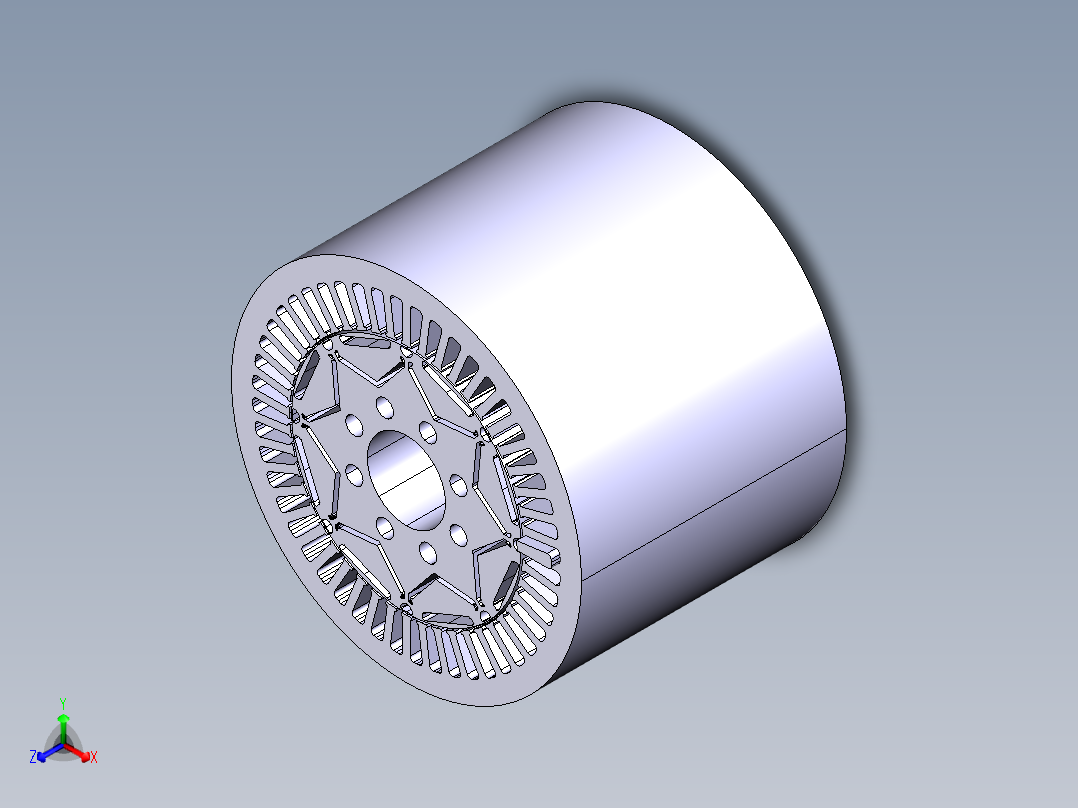 80kW永磁同步电机正等轴测图