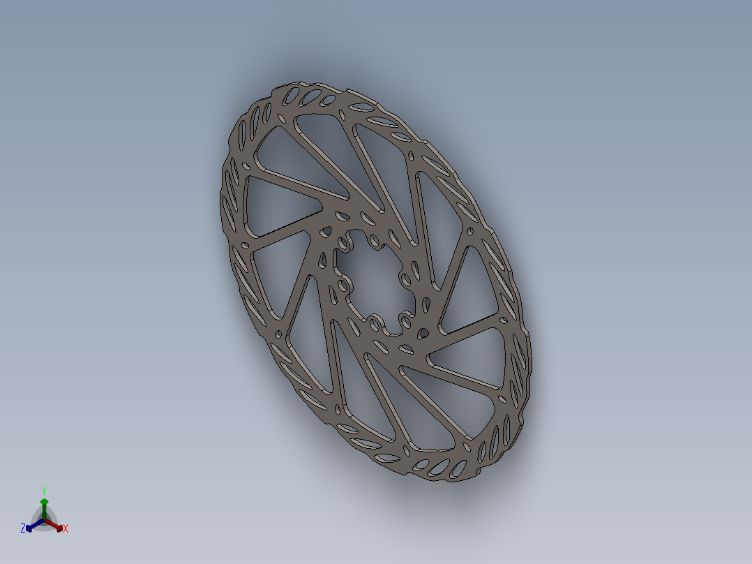 山地车制动盘（转子）185毫米AVID G3正等轴测图