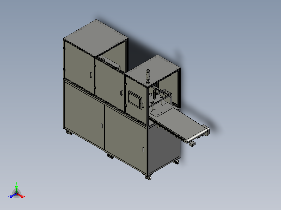塑料产品自动下料冲切step正等轴测图