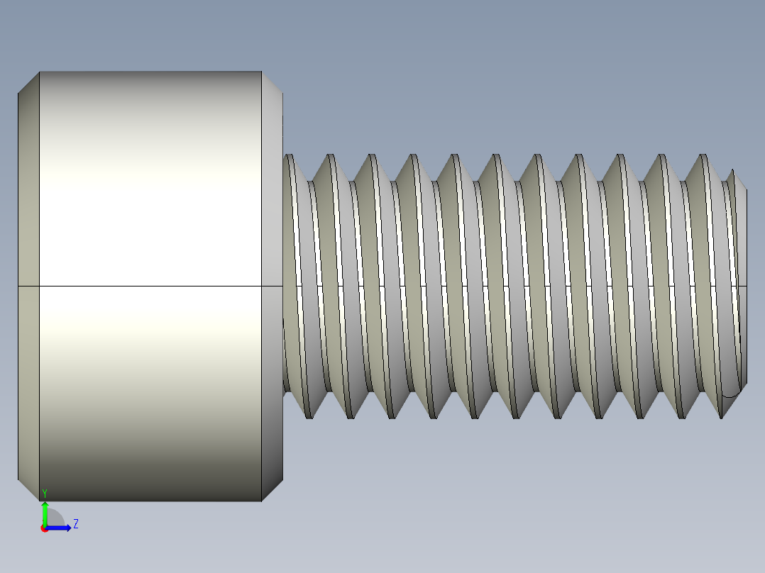 M8 x 1.25mm Thread 14mm LONG SOCKET HEAD CAP SCREW.IGS左视图