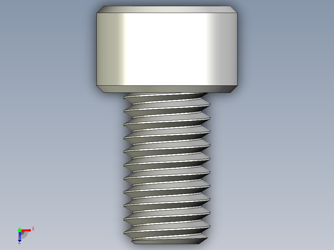M8 x 1.25mm Thread 14mm LONG SOCKET HEAD CAP SCREW.IGS俯视图