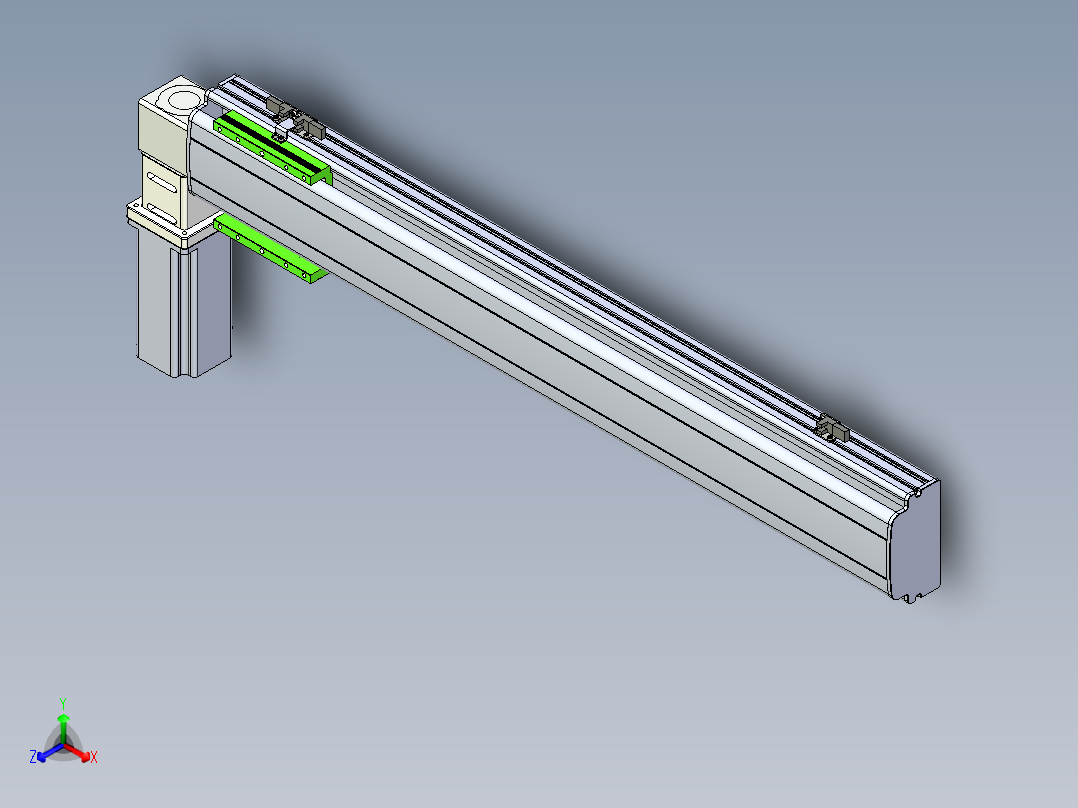同步带滑台-半封闭B13-L90-S750-L-Z86-D3正等轴测图