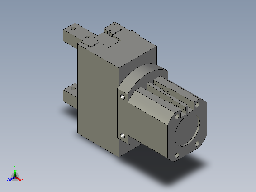 普通气爪PH01K-30正等轴测图